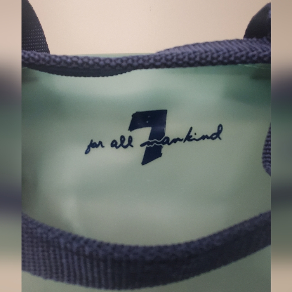 7 for All Mankind Bag - small jelly handbag with blue writing - Picture 3 of 12